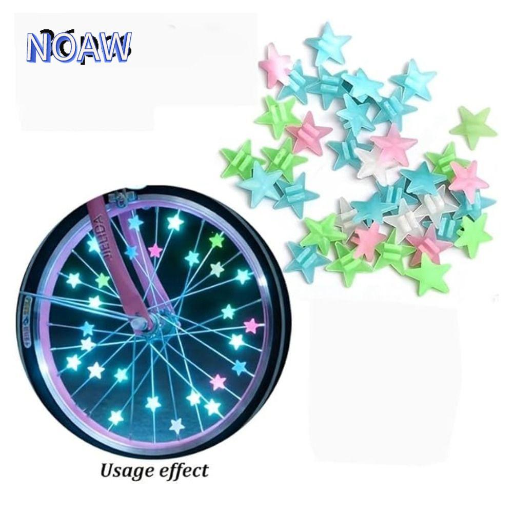 โน้ม‌ 36 ชิ้นจักรยานเด็ก Spoke ลูกปัด,สะท้อนแสงเรืองแสงในจุกนมล้อ Dark Star, Creative Glowable Weather-proof ล้อตกแต่ง Night ขี่
