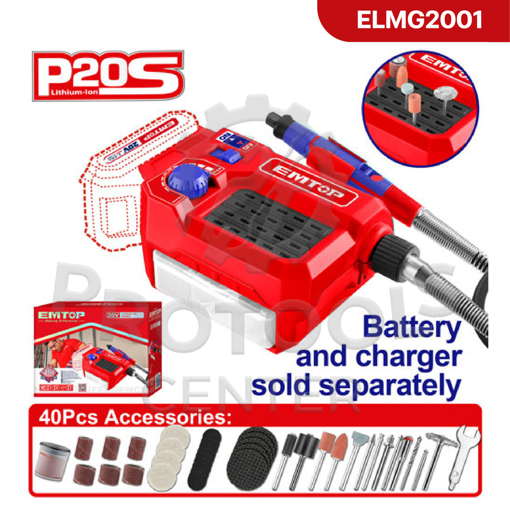 EMTOP เครื่องเจียรสายอ่อน เครื่องเจียรแม่พิมพ์ ไร้สาย 20V EMTOP รุ่น ELMG2001