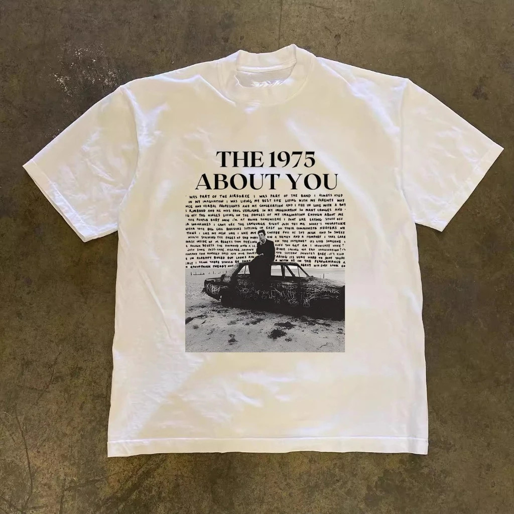 เสื้อยืดวง The 1975 เพลง About You สไตล์ร็อค สำหรับแฟนเพลง