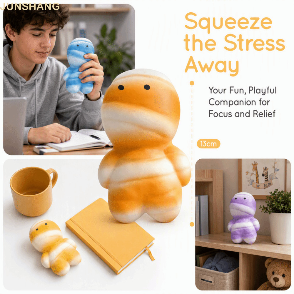 JUNSHANG Mummy Squishy Toy, Soft Moist Mummy Squeezable Toy, Fidget Toy Super Soft Cute Pressable Mummy Slow Rebound ผู้ใหญ่