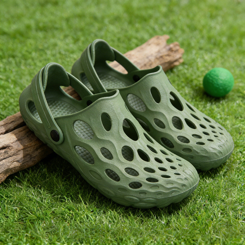 Camouflage Army สีเขียวอินเทรนด์ผู้ชายรองเท้าหนา Soled ทนต่อการสึกหรอ Breathable สบายกลางแจ้งชายหาดแม่น้ําต้นน้ํา Must-Have