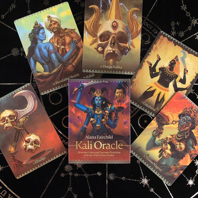 Kali Oracle Ferocousing Grace และ Supreme Protection พร้อมการ์ดแม่เทพป่าไพ่ทาโรต์การ์ดทํานาย
