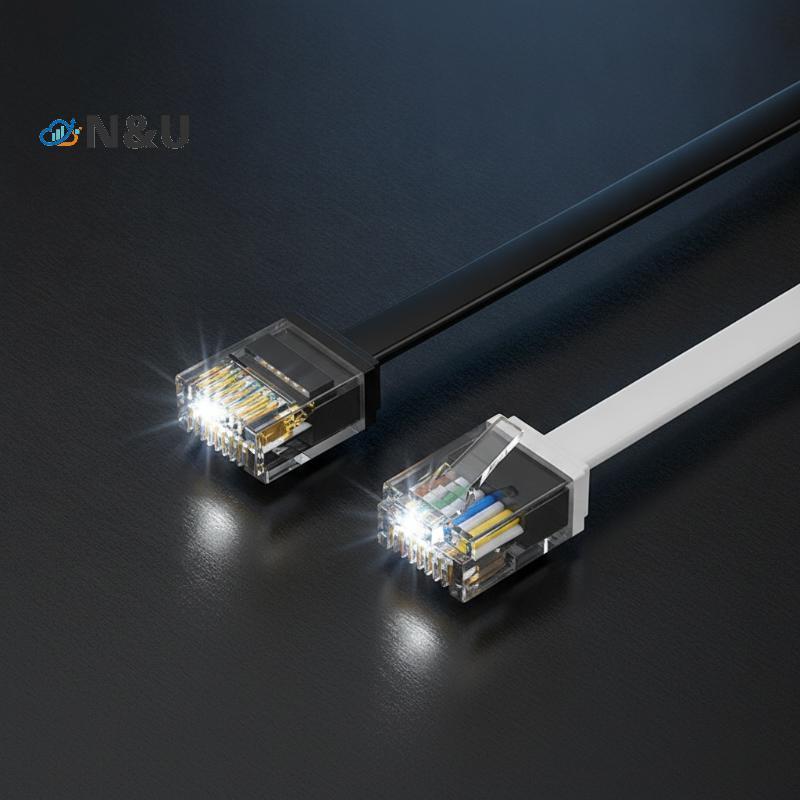 N&U 0.2M/0.3M/0.5M/1M UTP Network Cord 10Gbps Cat 6 Flat UTP Ethernet Cable 1000M สําหรับแล็ปท็อป Ro