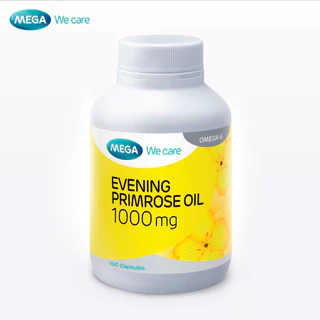 MEGA We care เมก้าวีแคร์ Evening primrose oil 1000 mg (100 's)น้ำมันอีฟนิ่งพริมโรส 1000 มก. 100 เม็ด (E0810M)