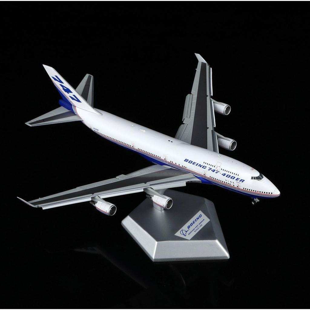 HX 1/400 โบอิ้ง Original โบอิ้ง 747-400ER N747ER รุ่นโลหะผสมพร้อมวงเล็บรุ่นปีก