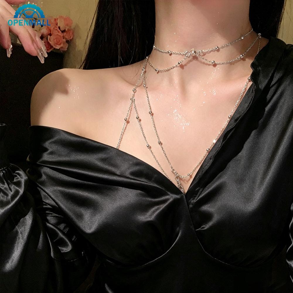 OPENMALL Light Niche Chest Body Chain ผู้หญิงเซ็กซี่ Body Chain บิกินี่ Elegant Matching Party Beach