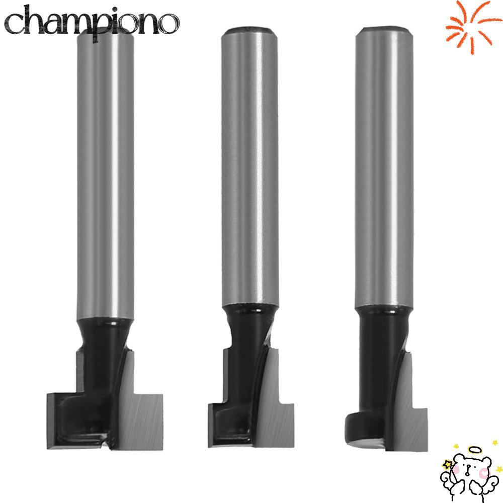 CHAMPIONO 3 ชิ้น T Slot Router Bit, 5/16in 3/8in 1/2in ตัดเส้นผ่านศูนย์กลาง 1/4in Shank Keyhole Rout