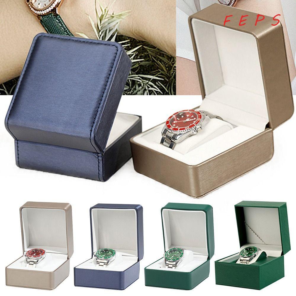 FEPS Storage Box Vintage Wrist Watches Holder PU Leather Gift