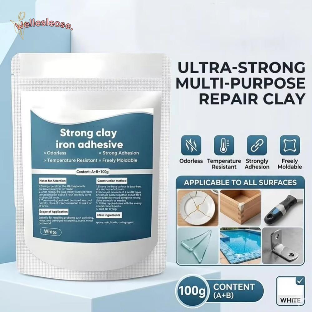 WELLE Iron Repair Putty, Strong Bond Hole บรรจุโลหะซ่อม Putty, AB ซ่อม Putty เหล็กหล่อ Putty Hole Pa