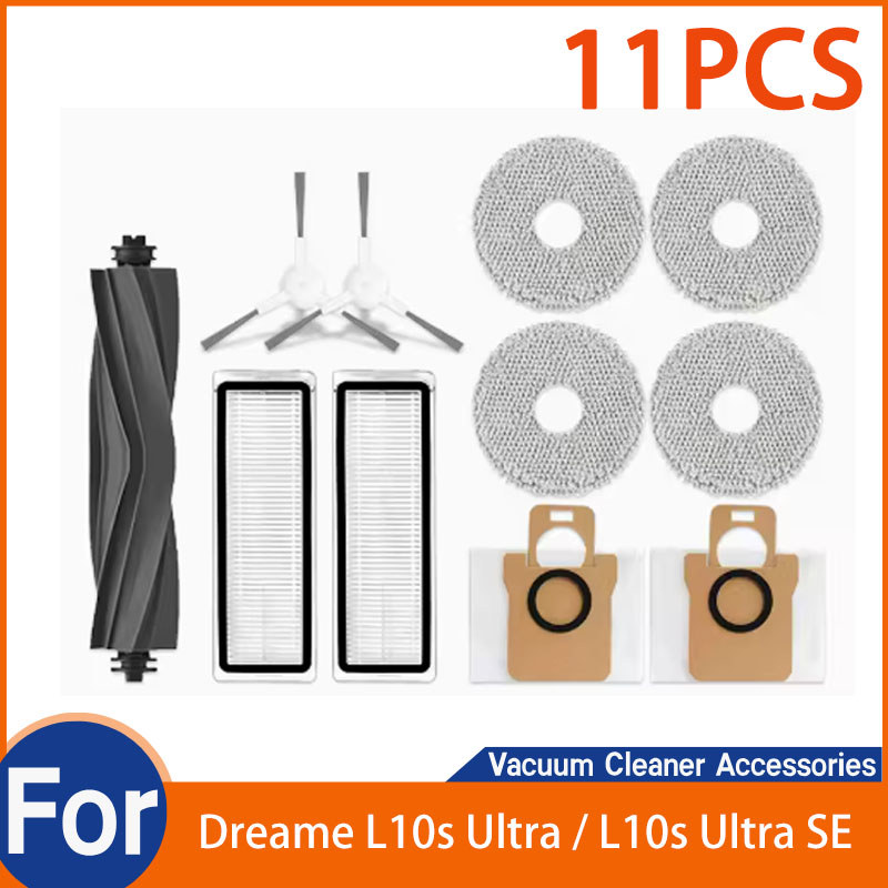 สําหรับ Dreame L10s Ultra / L10s Ultra SE อุปกรณ์เครื่องดูดฝุ่นหุ่นยนต์ (ชิ้นส่วนแพ็ค 11 ชิ้น)
