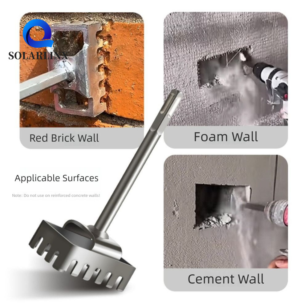 เครื่องตัดรูสี่เหลี่ยม SOLARLINX, Punch Slotting Square Socket Punch, Square-handle 4 Pits Round-han