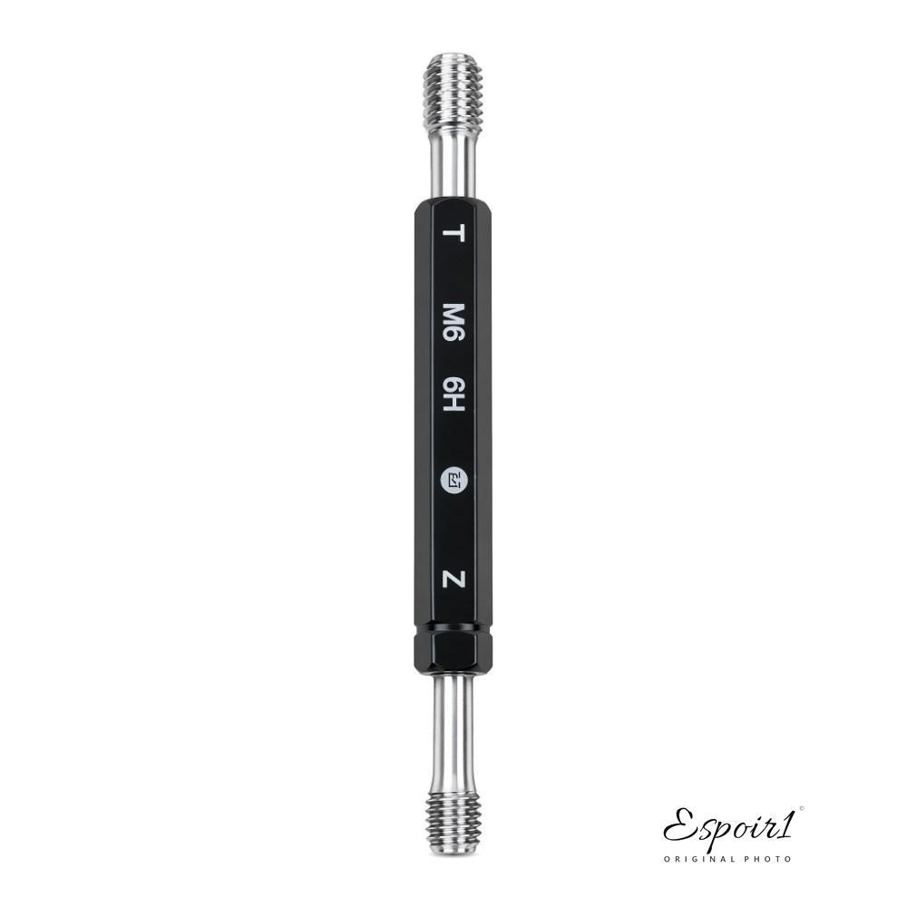 เครื่องวัดปลั๊กเกลียว ESPOIR, M6*1.0 เครื่องมือมือวัดปลายคู่, ความแม่นยํา 6H Tolerance Hex Handle Pl
