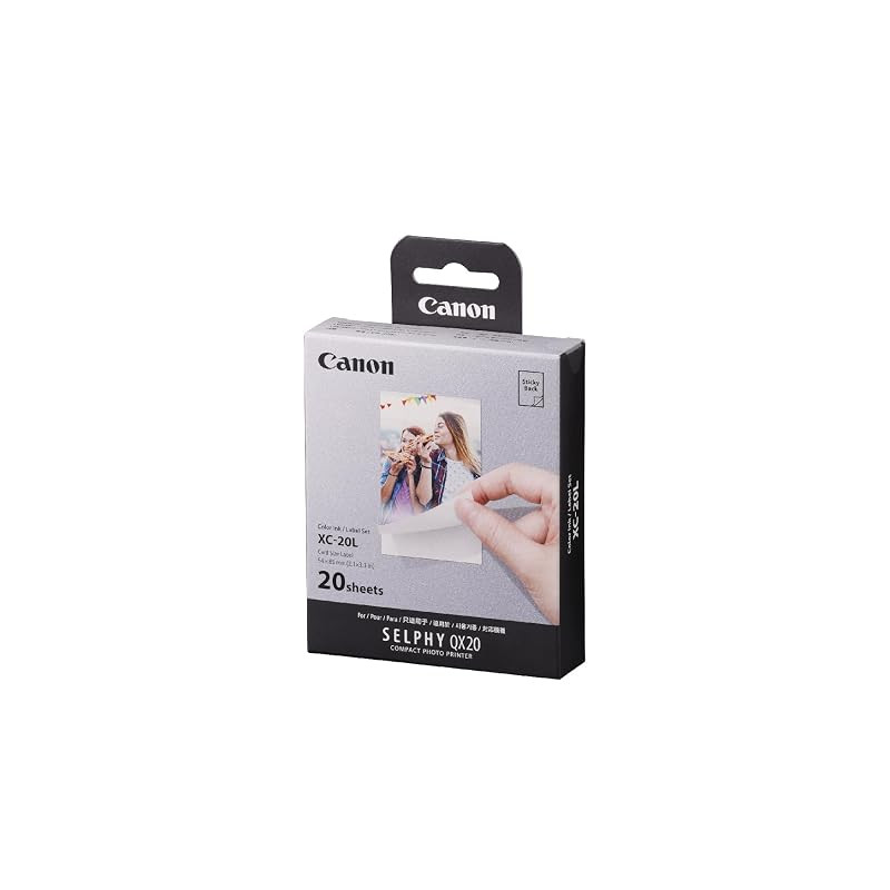 Canon SELPHY QX20 Color Ink and Paper Set - Compatible with XC-60L and XC-20L - 60/20 Sheets