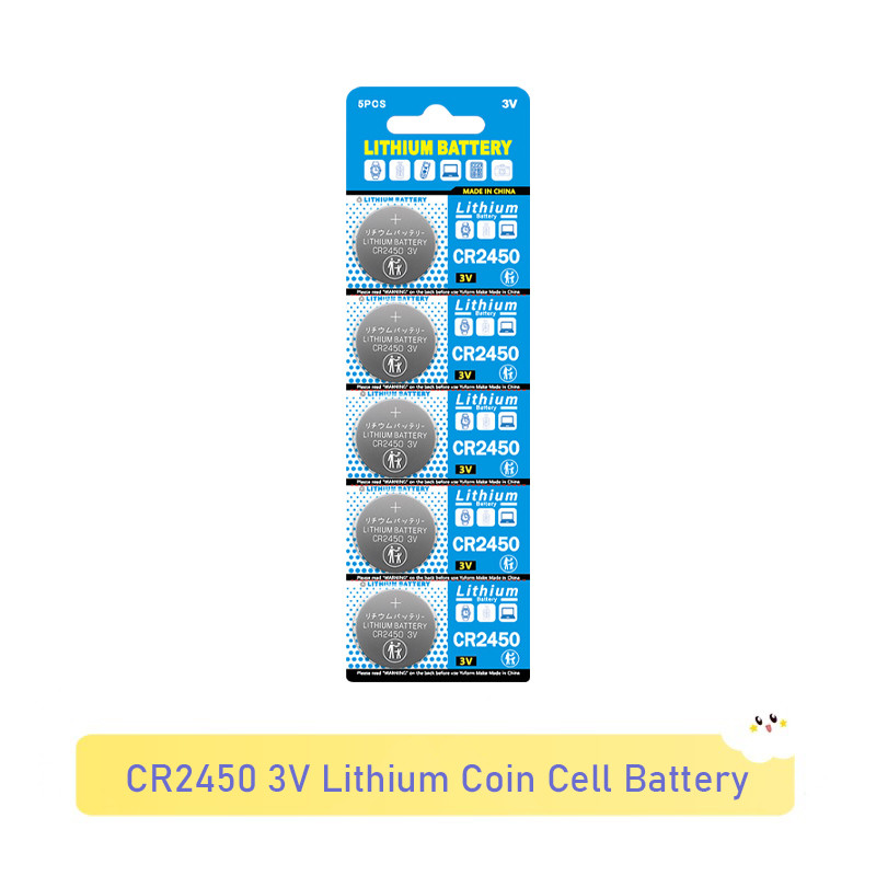 CR2450 3V แบตเตอรี่ลิเธียมเซลล์สําหรับกุญแจรถระยะไกล ฯลฯ