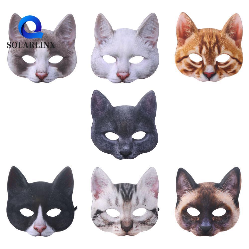 SOLARLINX Masquerade Mask Carnival Party สัตว์แมว Furry สัตว์ Party Supplies Eye Mask เทศกาลปลอดสารพ