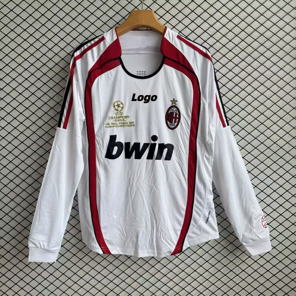 Retro Edition AC Milan 2006/07 Mens AC Milan Away เสื้อยืดเสื้อฟุตบอลแขนยาว