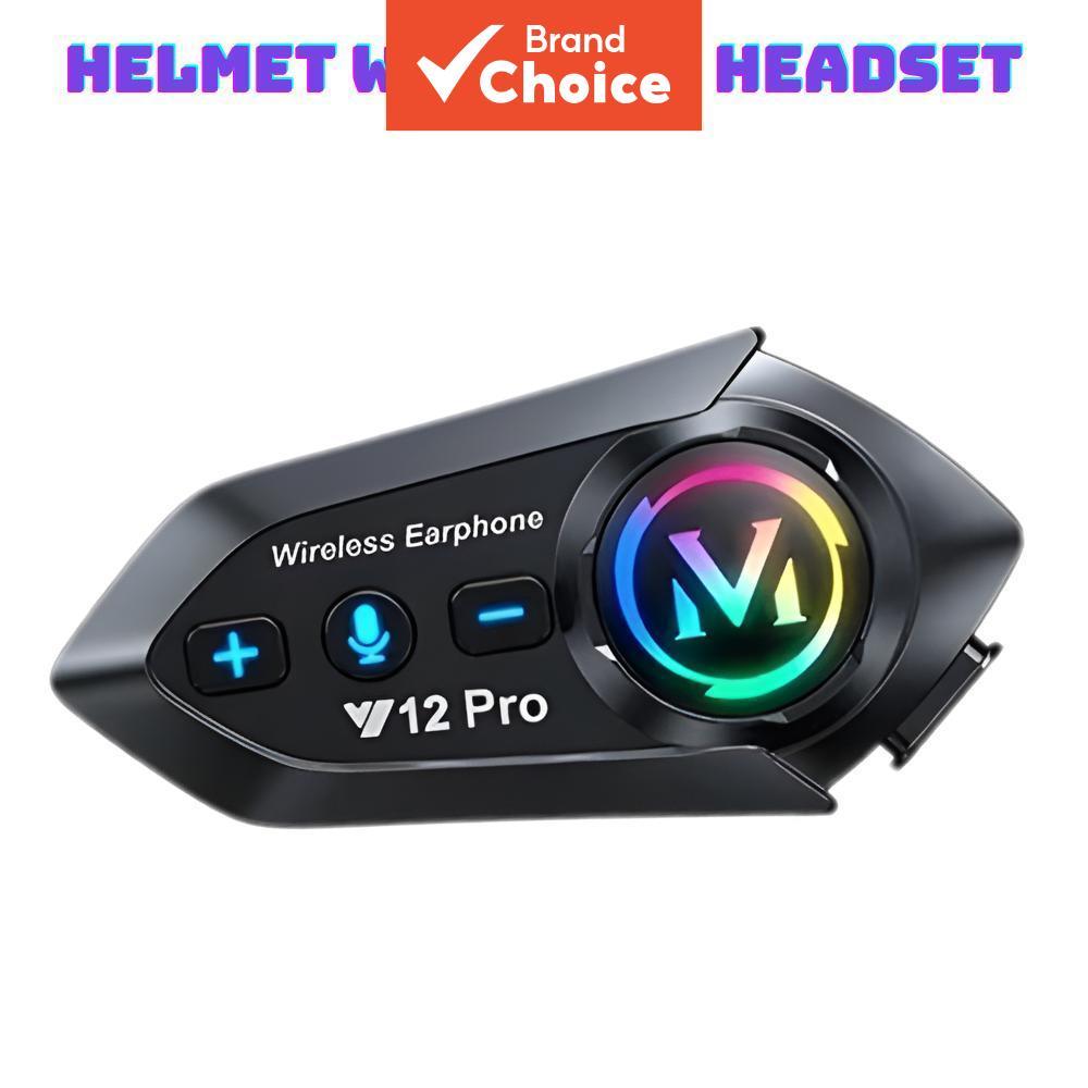 Y12 Pro หูฟังหมวกกันน็อครถจักรยานยนต์ชุดหูฟังบลูทูธ JL ชิปคู่ 500m Intercom Dual Mic Noise IP56 หูฟั