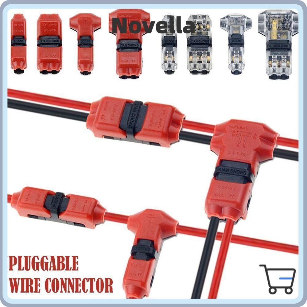 NOVELLA 1 ชิ้นสายไฟ Crimp,สําหรับสายไฟ 8-22AWG Pluggable Wire Connector, Quick Splice 2Pin รถตัวเชื่