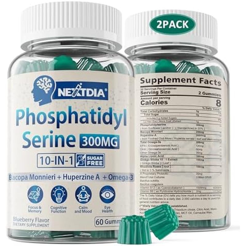อาหารเสริม Phosphatidylserine + Algae Omega 3, Bacopa Monnieri, Huperzine A