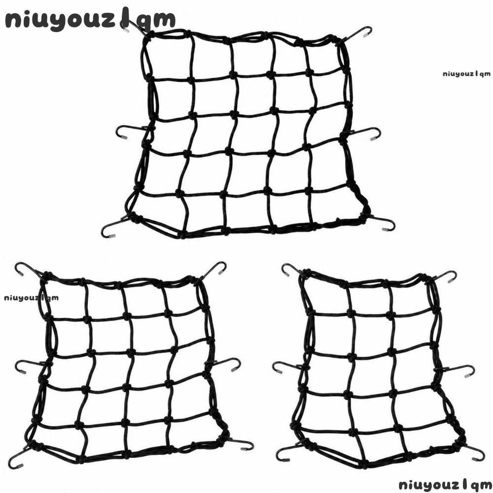 NIUYONI 3PCS รถจักรยานยนต์ Cargo , 11.8 X 11.8 นิ้วยืด Bungee Cargo , ทนทาน 6 ตะขอเชือกยางยืดหยุ่นติ