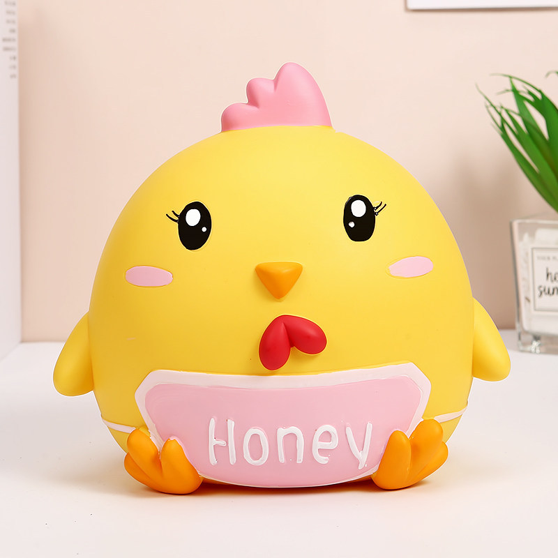 กระปุกออมสินหมู กระปุกออมสินแบบเปิดไม่ได้ Zodiac Chicken ins Style Girl กระปุกออมสินมูลค่าสูง