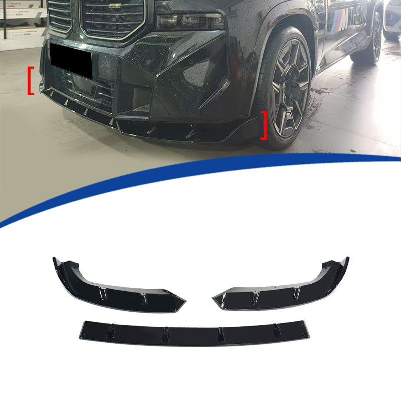 ตกแต่งภายนอกรถ เหมาะสําหรับ 2023-2025 G09 BMW XM Black Samurai พลั่วด้านหน้าริมฝีปากด้านหน้า 3 ขั้นต