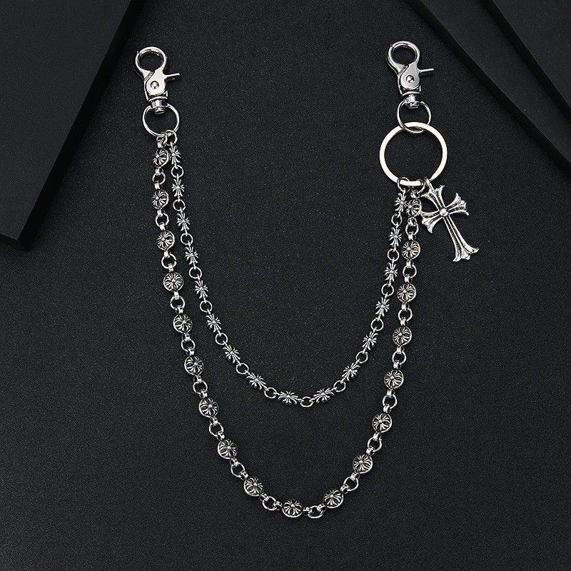 Dark Gothic Abi Denim Cross เอวโซ่ Multi-Element สร้อยคอผู้ชายผู้หญิงสไตล์อินเทรนด์ที่ไม่ซ้ํากันกระเ