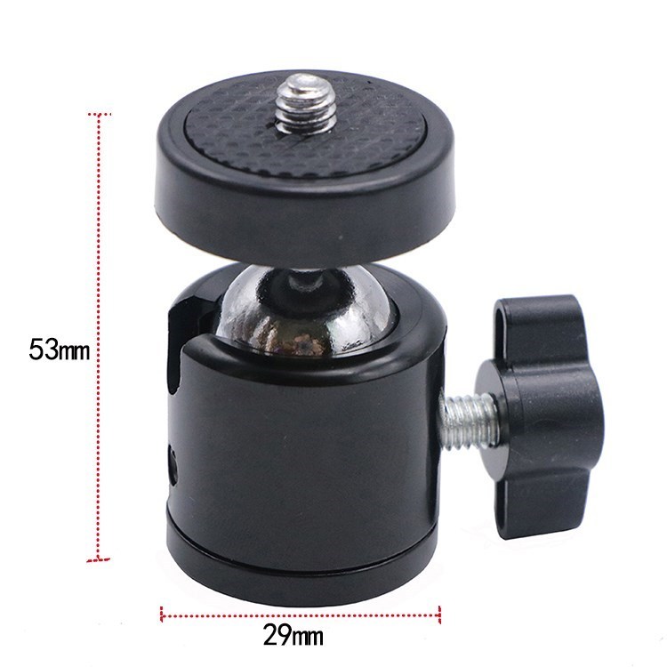 ขาตั้งกล้อง gimbal Q29 ทรงกลมหมุนขนาดเล็ก gimbal ปลาหมึกที่รองรับ gimbal 1/4 gimbal กล้องปากสกรู