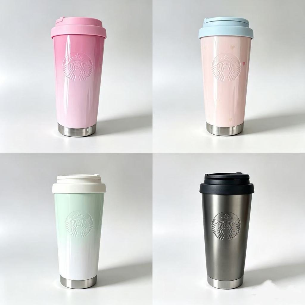 Starbucks k Gradient Pink Love Coffee Thermos Cup Portable Leak-Proof Flip Cup ins Car Portable Cup