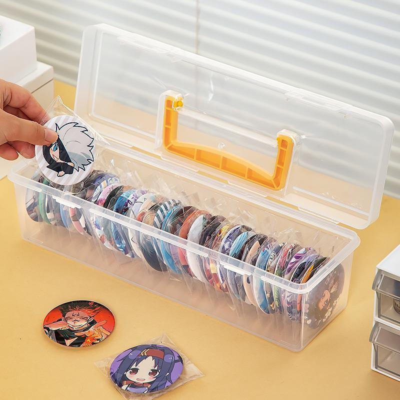 Transparent Organizer Box Anime Desktop12y Brooch box, badge, game card, dustproof storage box, new 