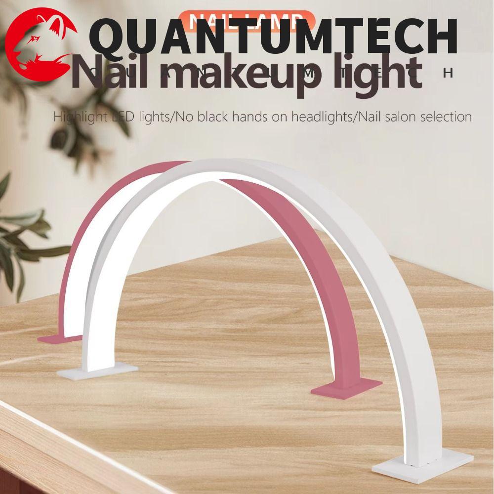 QUANTUMTECH โคมไฟเล็บรูปตัว U, ไฟส่องสว่าง 180 องศา Dimmable Half Moon Nail Light, ปรับ 3 สีอ่อน LED