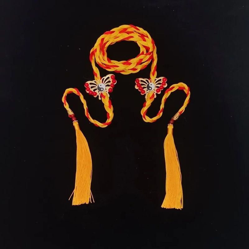 พร้อมสต็อก เชือกฝรั่งเศส/ทอมือผสมสี Xianjiafa Bundled Xian ความยาวเชือกประมาณ 1.9 เมตร