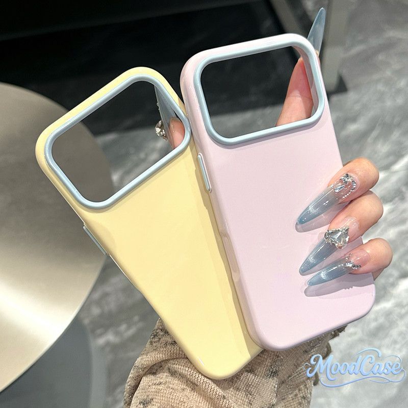 เคสไอโฟน 17 18 สำหรับ IPhone 11 13 17 15 18 16 14 12 Pro Max เคสหน้าต่างใหญ่ สีเจลลี่พาสเทล ผิวเงางาม ดีไซน์เรียบหรู