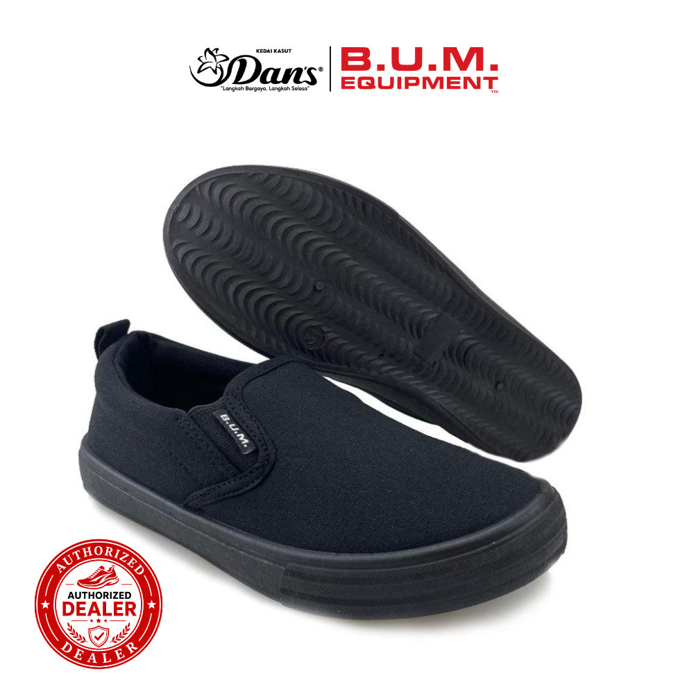 Dans X BUM อุปกรณ์ Kasut Sekolah Kanak Unisex - สีดํา CS902 Back To School รองเท้าสีดํา