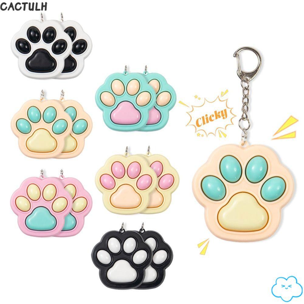 CACTULH พวงกุญแจ Fidget, ของเล่น Clicker Mini Cat Fidget, การ์ตูนน่ารัก Kawaii Clicker Fidget พวงกุญ