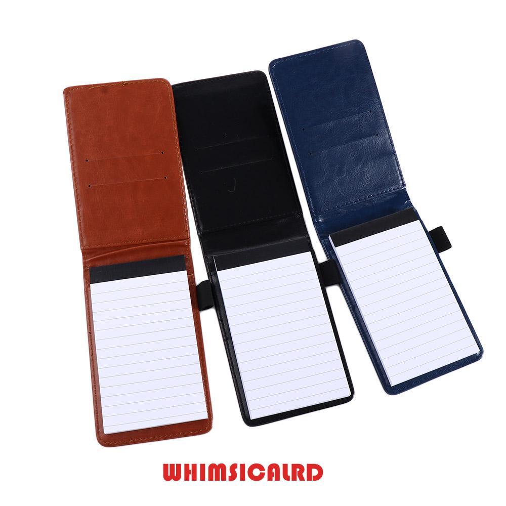 WHIMSIMSICALRD Mini Notepad สํานักงานมัลติฟังก์ชั่แผ่นบันทึกปกหนังไดอารี่ขนาดเล็ก A7 โน้ตบุ๊ค