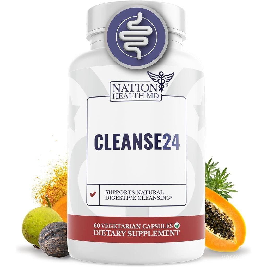 Cleanse24 - Colon Cleanser for Humans with Wormwood, Papaya, Black Walnut - Herbal Colon Cleanser, G