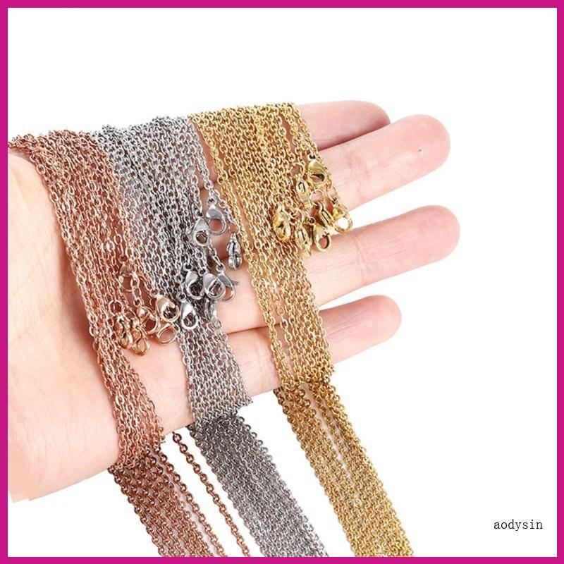 (ส่วนลดสูง)aodysin.th 10 ชิ้นโซ่สร้อยคอพร้อมกุ้งก้ามกราม Claw Clasps แบน O สร้อยคออุปกรณ์เสริม