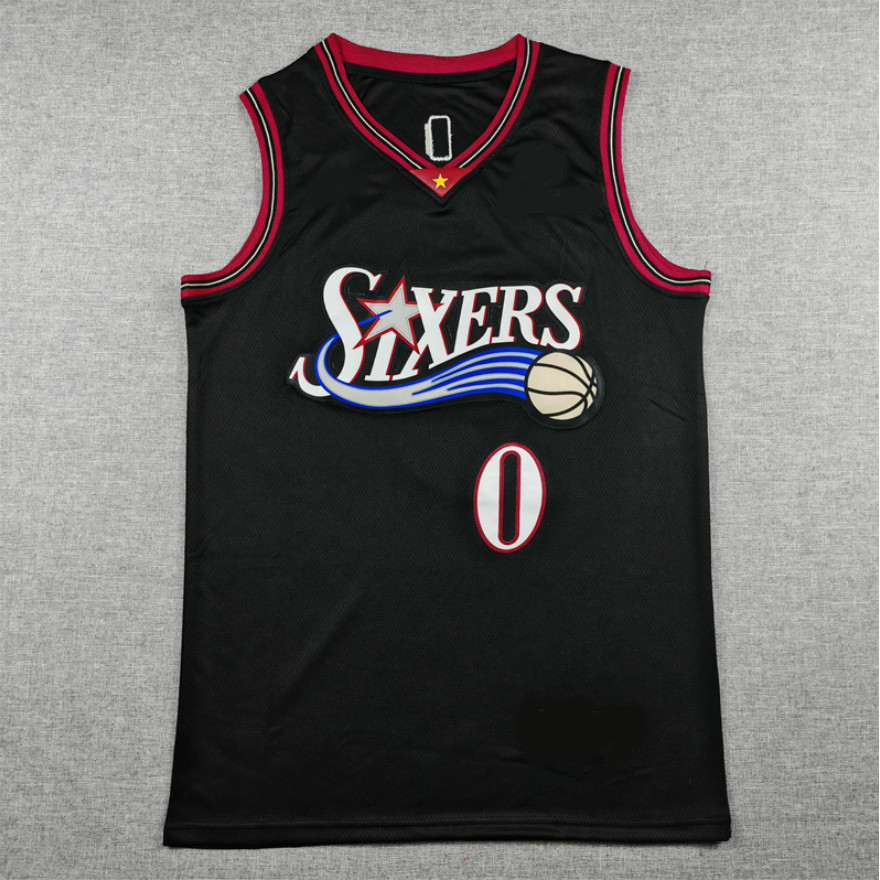 เสื้อบาสเก็ตบอลรุ่นปัก 2027 ซีซั่น 76ers No.0 Maxey Jersey Embiid James Brown Edgecombe Vest