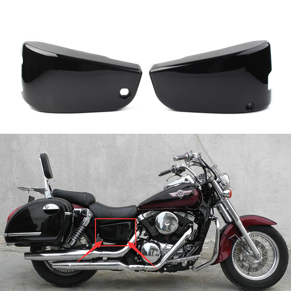 2 ชิ้นสีดํารถจักรยานยนต์แบตเตอรี่ด้านข้างฝาครอบ Fairing ABS สําหรับ Kawasaki Vulcan VN1500 Nomad VN 