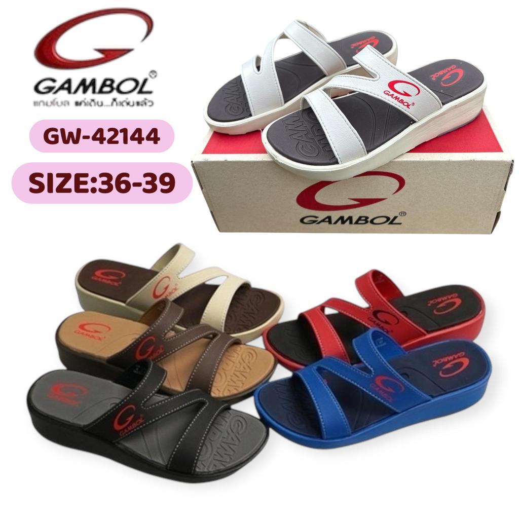 GAMBOL-50 รองเท้าแตะ GB-42144/42141 สำหรับผู้หญิงดูแลสุขภาพเท้า นื่มเบาใส่สบาย กระชับ SIZE 36-39