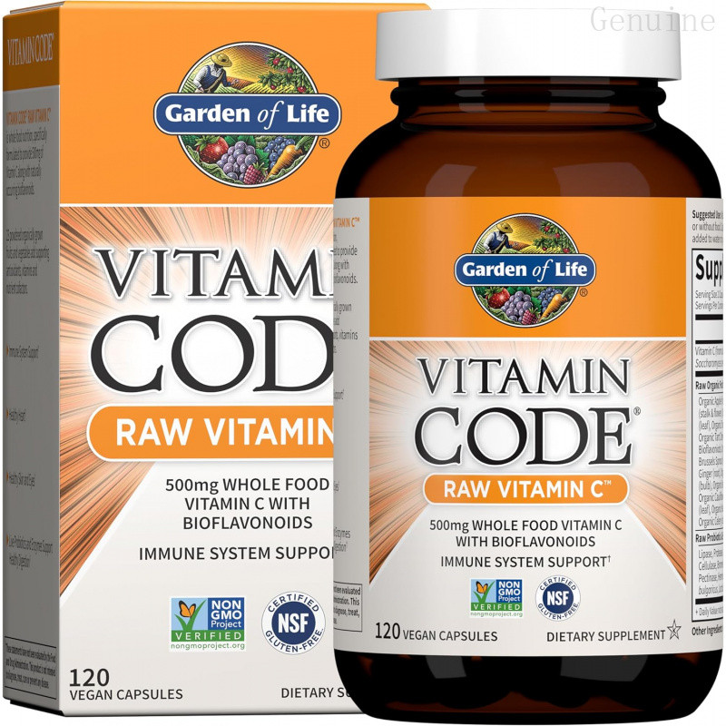 Garden of Life itamin รหัส Raw itamin C 500mg, 120 แคปซูล UW6A
