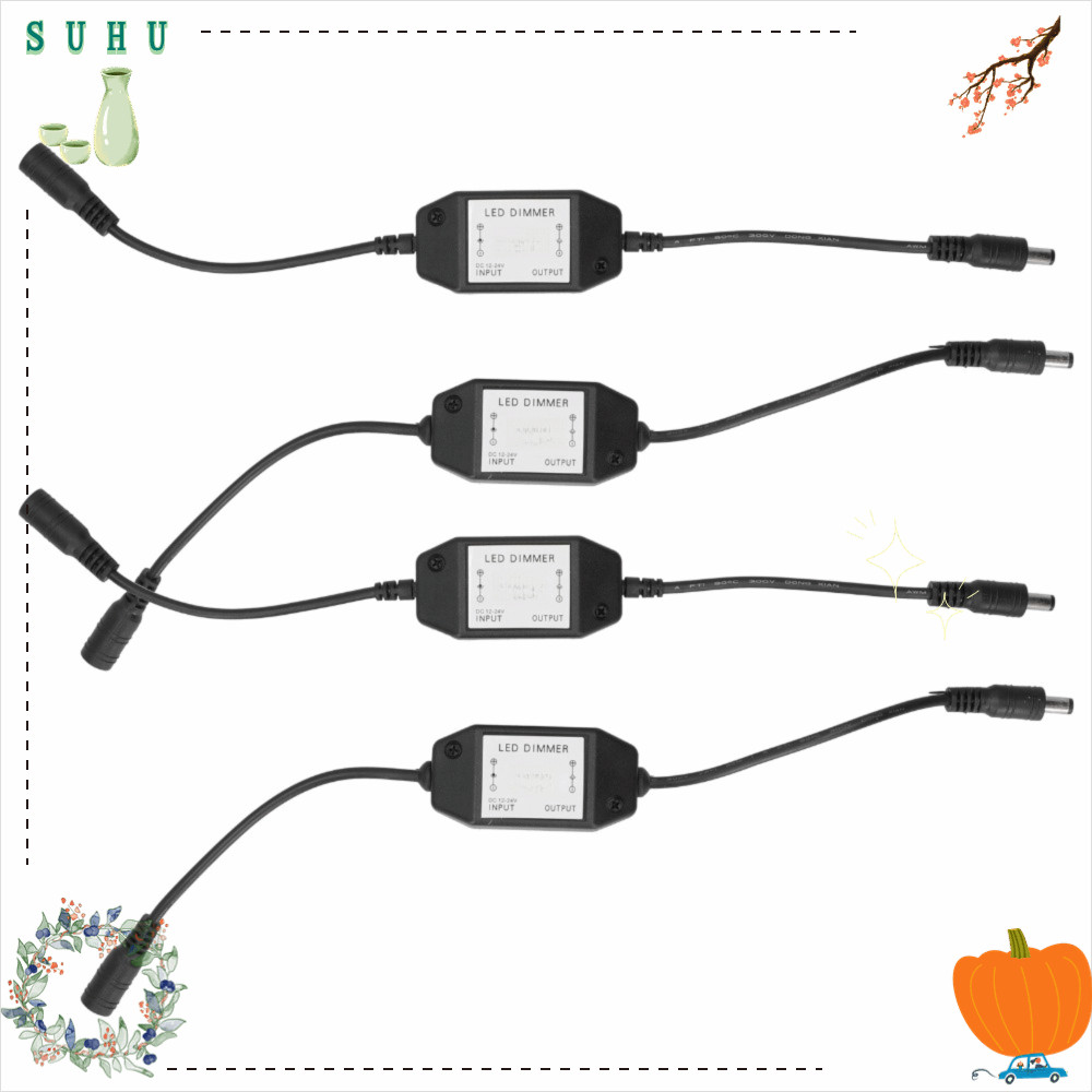 SUHU 4PCS LED Dimmer, DC12V-24V ABS PWM Dimmer Controller,ทนทานสีดําโรตารีDimmer Controller LEDเชือก