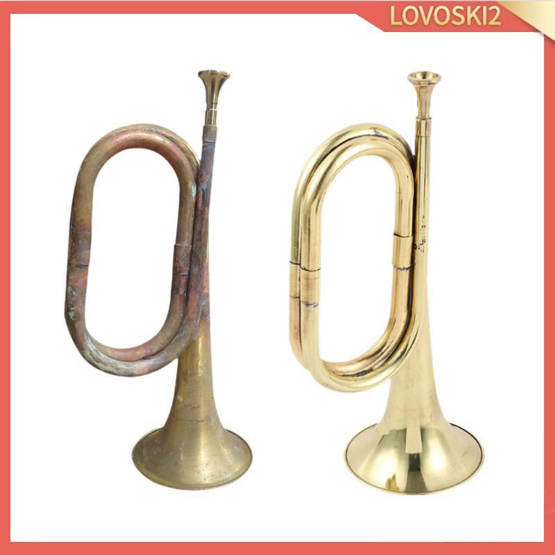 [Lovoski2] เครื่องดนตรีทองเหลืองทรัมเป็ต Bugle Cavalry Marching Bugle พร้อมขัดเงาเหมาะสําหรับประสิทธ