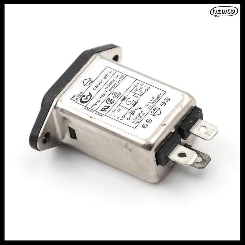 NEWSD 1PCS EMI RFI กรอง AC 250V 10A CW1D-10A-T Suppressor Power Line ตัวกรองเสียงรบกวน
0
0
0
0
0 ดีด