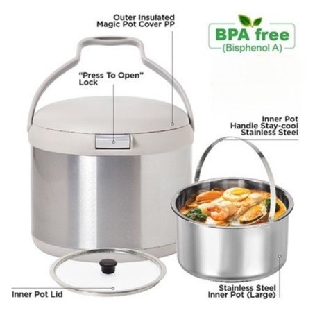 1.5L / 2.5L / 3.5L  / 5L / 7L Thermal Magic Cooker BPA Free