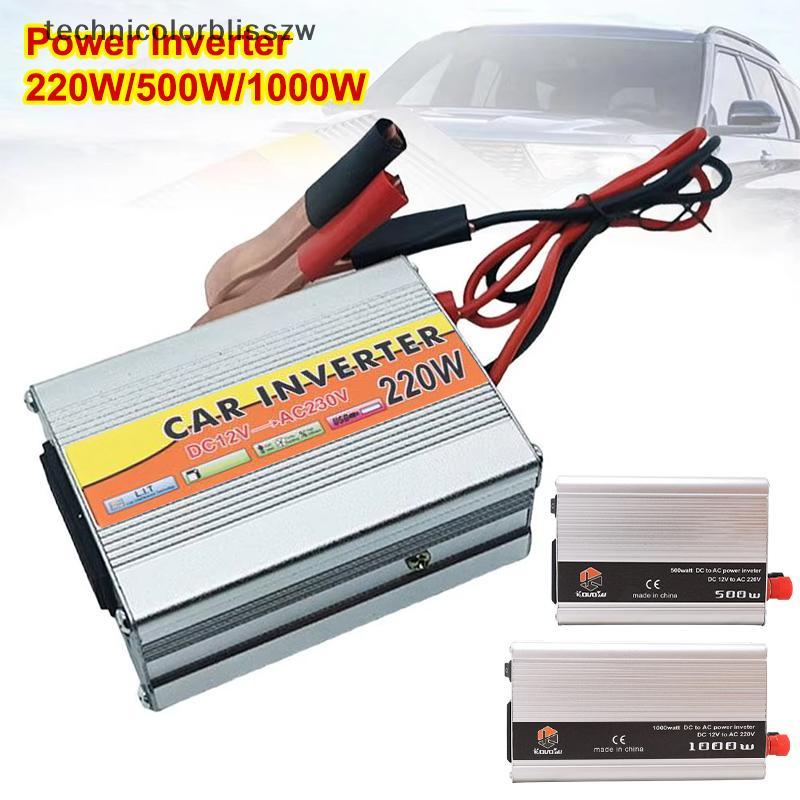 รถอินเวอร์เตอร์ 12V ถึง 220W 500w 1000w รถอินเวอร์เตอร์อัตโนมัติอะแดปเตอร์จ่ายไฟอินเวอร์เตอร์ DC 12V