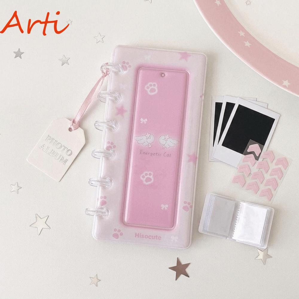 ARTI Photo Card Holder, 4-Grid Refillable mini Photo Card Binder, ของขวัญที่ถอดออกได้หลวม INS การ์ดข