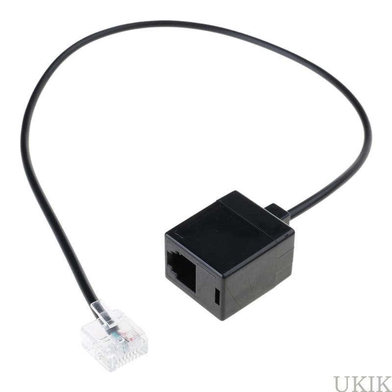 UKIK RJ45 ถึง RJ11 สายแปลงสําหรับการเชื่อมต่อโทรศัพท์พื้นฐาน RJ45 8P8C ถึง RJ11 6P6C สายไฟ