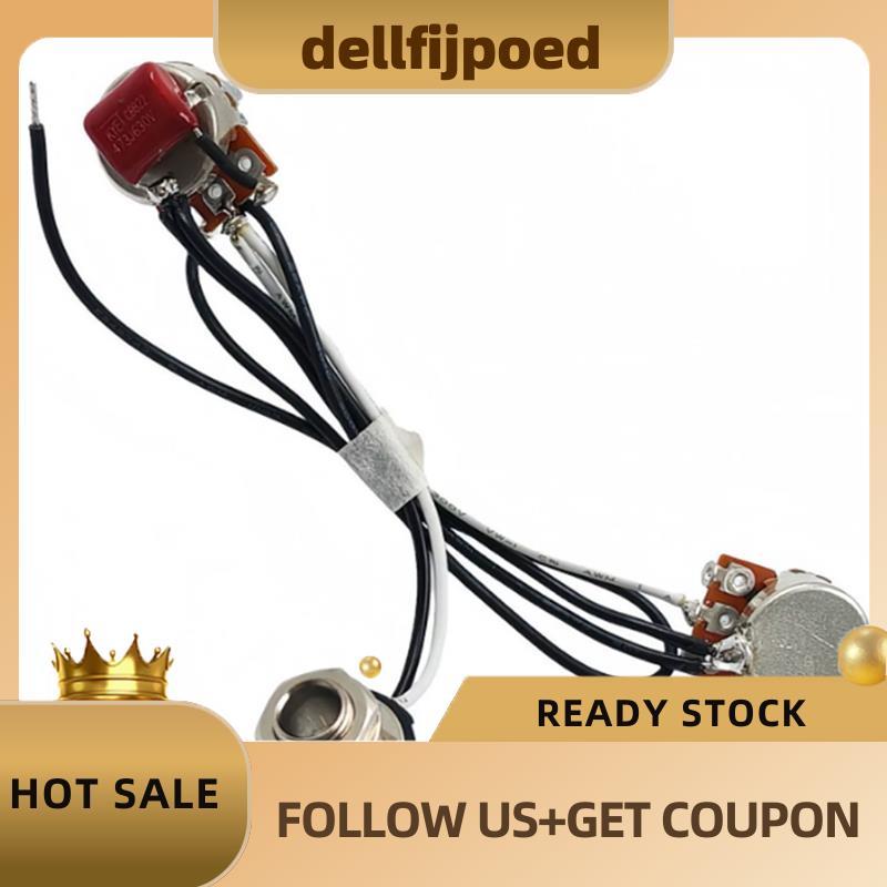dedellfijpoed Guitar Pre-Wiring Circuit Pre Wired Circuit สําหรับกีตาร์ Mini 500K Potentiometer 1 เล
